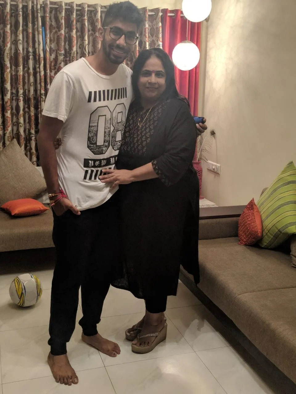 Jasprit Bumrah with His Mother